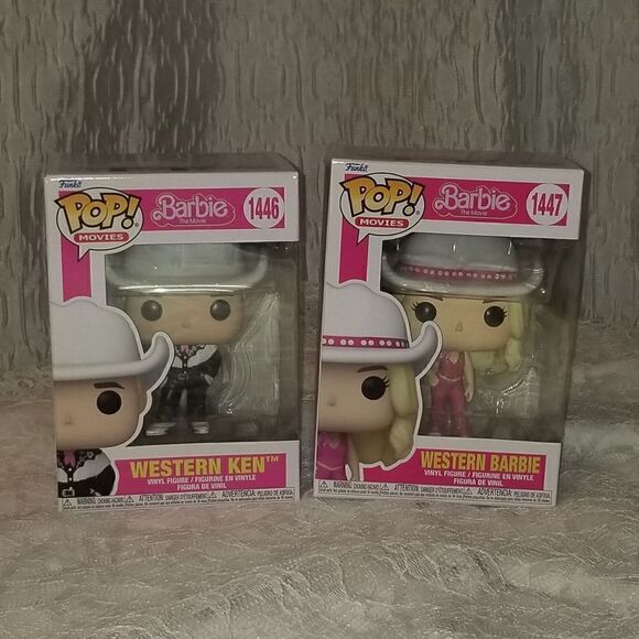 Funko Pop! Barbie the Movie Lot: Western Barbie 1447 Western Ken 1447 in new con - Picture 4 of 5
